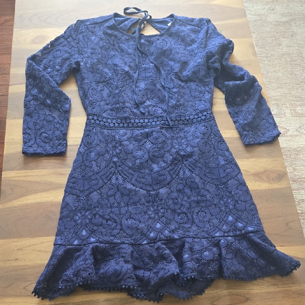 Elegant Blue Lace ,halter Back